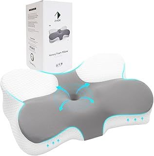 Memory Foam Pillow, Cervical Pillow, Othopaedicr Snore Pillow, Shoulder Pain, Neck Support Pillow for Side Sleepers, Back Sleepers, Stomach Sleepers with Removable Pillowcase