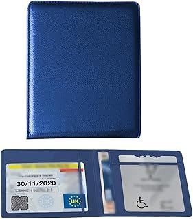 Kaserlin Disabled Badge and Timer Holder,PU Leather Blue Badge Wallet Protector,Blue Badge Holder Wallet for Car Protector Hologram Safe Disabled Badge Holder(Blue)