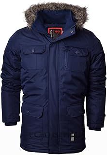 Crosshatch Mens Heavy Weight Fur Hood 'Parked' Parka Padded Waterproof Winter Coat Jacket