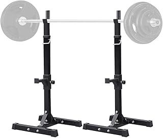 Yaheetech Barbell Rack Bench Press Rack, Home Gym Squat Rack Olympic Barbell Station, Adjustable Weight Lifting Power Stand for Fitness Strength Training, Maximum Weight Capacity 250kg