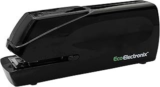 Portable Automatic Electric Stapler - 30 Sheet Capacity, Quiet Operation, Jam-Free and Easy Reload - AC Adapter/Battery Powered, (Black)