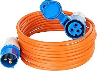 25M Extension Lead - Heavy Duty Caravan Hook Up Cable 240V 16amp Cable Lead Camping Extension Lead High Visibility Orange Mains Power Lead Cable Ideal For Campervans & Motorhomes