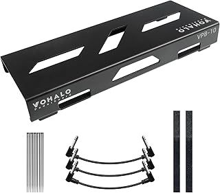 Guitar Pedal Board 14.10" x 5.50" x1.20" Aluminum Alloy Effect Pedalboard with Pedals Mountain Tape Cable Tie Patch Cables, Black