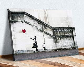 CanvasArtShop CANVAS WALL ART BANKSY BALLOON GIRL GRAFFITI 30MM DEEP FRAMED PRINT XL OPTIONS (24in x 16in / 60cm x 40cm)