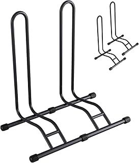 2 Packs Bicycle Floor Rack Bike Parking Stand,Freestanding Double Bike Storage Rack Indoor & Outdoor, Suitable for Mountain Bike, Road Bike, for Bicycle with Wheel Diameter Max 29 Inches