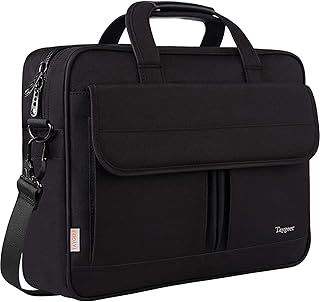 Taygeer Laptop Bag 15.6 Inch, Business Laptop Bags for Men Messenger Briefcase for Men Office Case 15 Inch Carry Case Computer Document Handbag for School, Work, Uni, Black