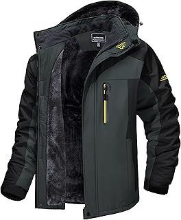 Men's Waterproof Skiing Jacket Windproof Outdoor Mountain Parka Fleece Jackets With Hood