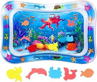 Tummy Time Mat Inflatable Water Mat Baby Playmat Sensory Toy Early Development Stimulation Growth Activity Play Centre for Infants & Toddlers 3 6 9 Months Newborn Girls Boys