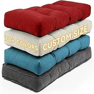 LUXUCURE Custom Bench Cushion,Indoor & Outdoor Long Seat Cushion Window Tufted Soft Replacement Cushion with Non-Slip Bottom for Kitchen Dining Patio Garden Pallet Bench & Swing Seat Furniture