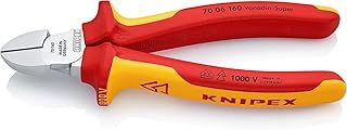 Knipex Diagonal Cutter chrome-plated, insulated with multi-component grips, VDE-tested 160 mm (self-service card/blister) 70 06 160 SB