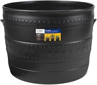 Stewart Patio Tub Planter, 50 Centimeter Diameter, 39 Centimeter Height - Gun Metal Black