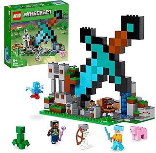 LEGO Minecraft The Sword Outpost Building Toy for Kids, with Creeper, Soldier, Pig and Skeleton Figures, Gift for Boys and Girls Aged 8 Plus Years Old 21244