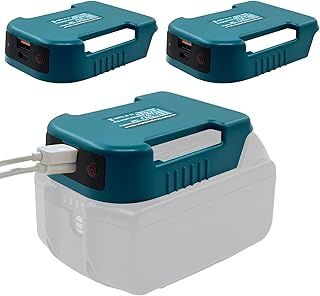 Set of 2 USB Charging Adapter for Makita, TEPULAS Power Source Phone Charger Adaptor Battery Holder with Type C for Makita 18V Lithium Battery BL1815 BL1820 BL1830(No Battery)