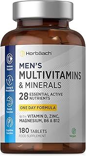 Multivitamin Tablets for Men | 180 Count | 28 Essential Nutrients | Supplement Suitable for Vegetarians | by Horbaach