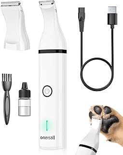 oneisall Dog Paw Trimmer with 2 Blades,Low Noise Dog Clippers Grooming Kit,Pet Trimmer for Dogs Cats Paws, Eyes, Ears, Face