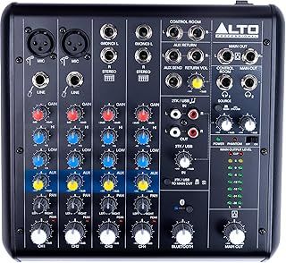 Alto TrueMix 600 Audio Mixer with 2 XLR Mic Ins, USB Audio Interface and Bluetooth for Podcasting, Live Performance, Recording, DJ, PC and Mac
