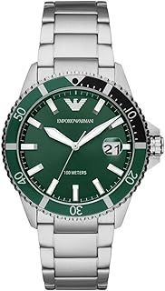 Emporio Armani Uhr für Herren, Quarzwerk und 42mm Gehäusegröße mit Edelstahl-, Leder- Oder Silikonarmband