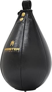 Meister SpeedKills Leather Speed Bag with Lightweight Latex Pocket - Black, Medium 9.5" x 6"