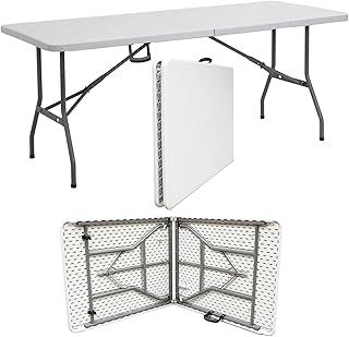 Denny International Folding Trestle Table Heavy Duty with Locking System Multi Purpose Indoor Outdoor Picnic BBQ Party (6ft)