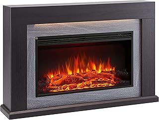 FLAMME Madura Fireplace with 47'' surround with 2kW Fireplace Heater Espresso Oak Multiple Colours Available