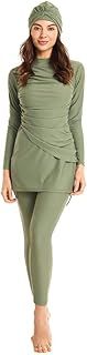 Odizli Women Full Cover Burkini Modest Swimwear Long Sleeve Top+LPants+Hijab 3pcs Muslim Swimsuits