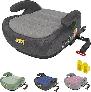 Jovikids I-Size Booster Seat for Car with ISOFIX, 125-150cm (Group 2/3, 6-12 Years), Portable Car Seats for Kids, Comfortable, Compact, Convenient for Everyday Use, Great for Travel, ECE R129, Black