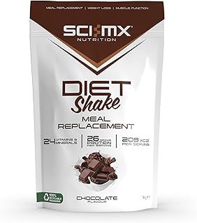 SCI-MX Diet Meal Replacement Shake - Chocolate Flavour - High Protein Shake + 24 Essential Micronutrients - Non-GMO - 1KG (18 servings) 209 calories per serving