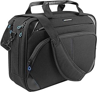 KROSER Laptop Bag 15.6 Inch Laptop Briefcase Laptop Messenger Bag Water Repellent Computer Case Laptop Shoulder Bag Durable Tablet Sleeve with RFID Pockets for Business/College/Women/Men-Black/Blue