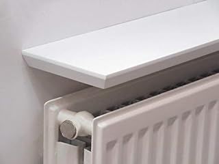 White Beveled Radiator Shelf 24x6x 1inc THICK 60x15x2.5cm | Energy Saver | No Drilling |