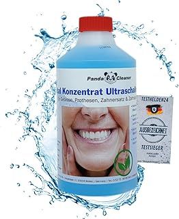 Dental Concentrate Ultrasonic Cleaner - for the removal of Plaque and Discolouring - for false teeth, prosthesis, dentures and braces, 500 ml