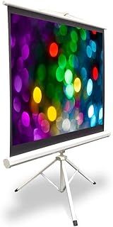Portable Projector Screen Tripod Stand - Mobile Projection Screen , Lightweight Carry & Durable Easy Pull Assemble System for Schools Meeting Conference Indoor Outdoor Use, 50 Inch - Pyle PRJTP52, White