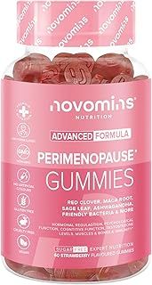 Novomins Perimenopause Gummies - Perimenopause & Menopause Supplements - with Red Clover, Sage Leaf, Zinc, Ashwagandha, Vitamin B6 - Sugar & Gluten Free - Hormone Balance for Women - 60 Vegan Gummies