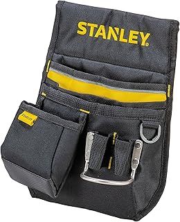 STANLEY Tool Belt Pouch, Double Pocket Storage Organiser, Hammer Loop, 1-96-181