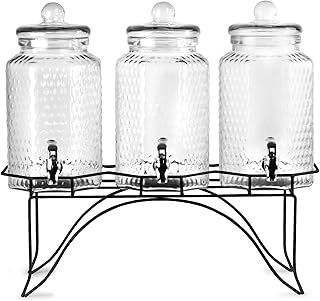 Del Sol Triple Drinks Dispenser with Stand 12ltr | bar@drinkstuff Beverage Dispenser, Triple Beverage Dispenser, Juice Dispenser, Cocktail Dispenser, Lemonade Dispenser