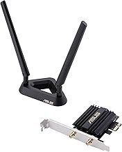 ASUS PCE-AX58BT Wi-Fi 6 (802.11AX) AX3000 Pcie Adapter MU-MIMO 160 MHz-Gigabit Wi-Fi (2402 Mbps) Bluetooth 5 External Antenna Base Dual Band 2.4G and 5G , Black/White