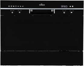 Willow WTTD6B 55cm Tabletop Dishwasher with 6 Place Settings, 7 Programmes, Delay Function, Cutlery Basket, LED Indicator - Black