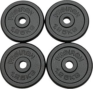 PROIRON Cast Iron Weight Plates 1 Inch Barbell Plates 1.25kg, 2.5kg, 5kg, 10kg Discs in Pair for Lifting and Strength Training, Weights Plates Set for 1’’ Bar