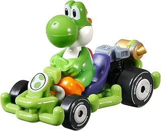 Hot-Wheels - Mario Kart Figure Yoshi Dinosaur Pipe Frame Kart 1:64