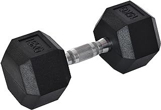 HOMCOM 12.5KG/15KG/17.5KG/20KG Single Rubber Hex Dumbbell Portable Hand Weights Dumbbell for Home Gym Workout Fitness