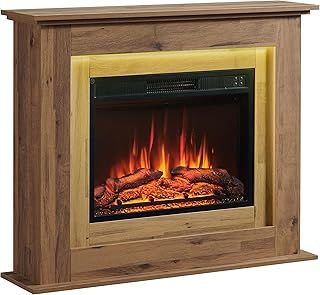 Savannah Fireplace with 39" surround and Realistic Flame Effect Heater Dark Bronx Oak Multiple Colours Available