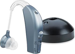 MEDca Digital Personal Sound Device - Personal Sound Enhancement Sound Amplifier, Rechargeable BTE Digital Personal Sound Device, Behind The Ear with All-Day Battery Life, Modern Blue