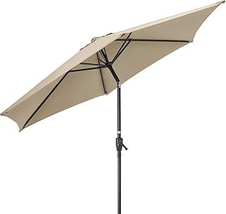 CHRISTOW Tilting Garden Parasol Umbrella UV Protective Polyester Canopy With Crank Handle