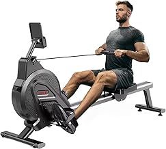 Dripex Magnetic Rowing Machine for Home Use Rower Machine for Home Gym & Cardio Training Rower with Aluminum Slide Rail, 16 Adjustable Resistance & LCD Monitor
