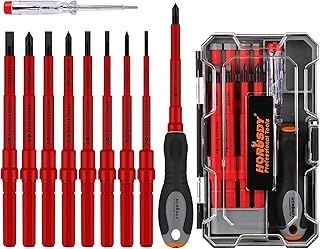 10-Piece 1000V VDE Insulated Screwdriver Set | Magnetic Tip Electrician Screwdriver Set | Phillips & Slotted | Chrome Vanadium Steel
