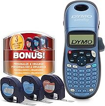 Dymo LetraTag LT-100H Label Maker Starter Kit | Handheld Label Printer Machine | with Plastic, Paper & Clear Label Tape | Ideal for Office or Home