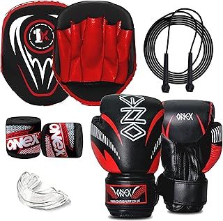 Boxing gloves and pads set Focus Punch Mitts MMA Training Sparring Hook and Jab strike Pads for Boys & Girls target with Punching Gloves