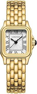 CHEETAH Small Ladies Watches for Women Analogue Quartz Womens Watch with Vintage Bracelet, Rectangular Case Roman Dial Digital Waterproof Wrist Watch for Women Girls