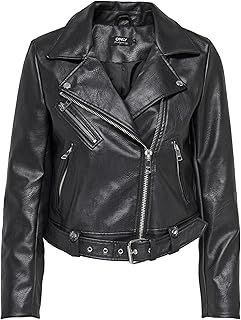 ONLY Women's Onlvera Faux Leather Biker Cc OTW Jacket