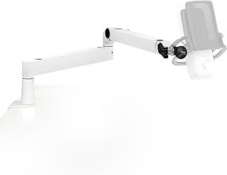 Elgato Wave Mic Arm LP White - Premium Low Profile Microphone Arm with Cable Management, Desk Clamp, Versatile Mounting and Fully Adjustable, perfect for Podcast, Streaming, Gaming, Home Office