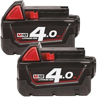 SET OF 2 Milwaukee M18B4 4.0Ah Lithium-Ion Battery – Red FUEL GAUGE
